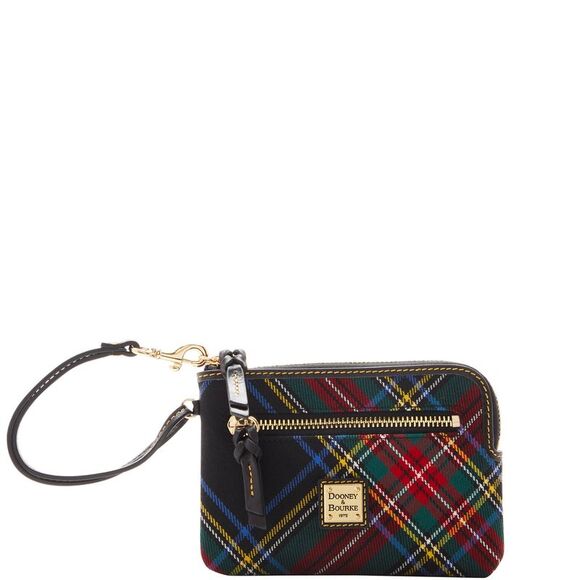 Dooney & Bourke Handbags - Dooney & Bourke Tartan Zip Around Wristlet - Black